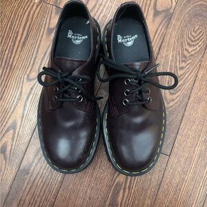 Dr. Martens Men's Dark Brown Leather Oxfords
